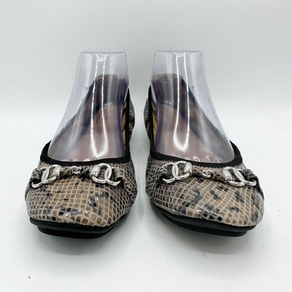 Me Too Olympia  Snakeskin Embossed Real Leather Ballet Flats w/Bit Detail size 8 - Picture 4 of 10